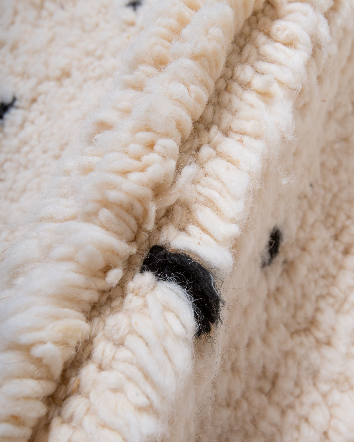 Modern, designer, handcrafted Berber rug from Morocco. Beniourain carpet with beautiful colours and patterns and fluffy wool texture.